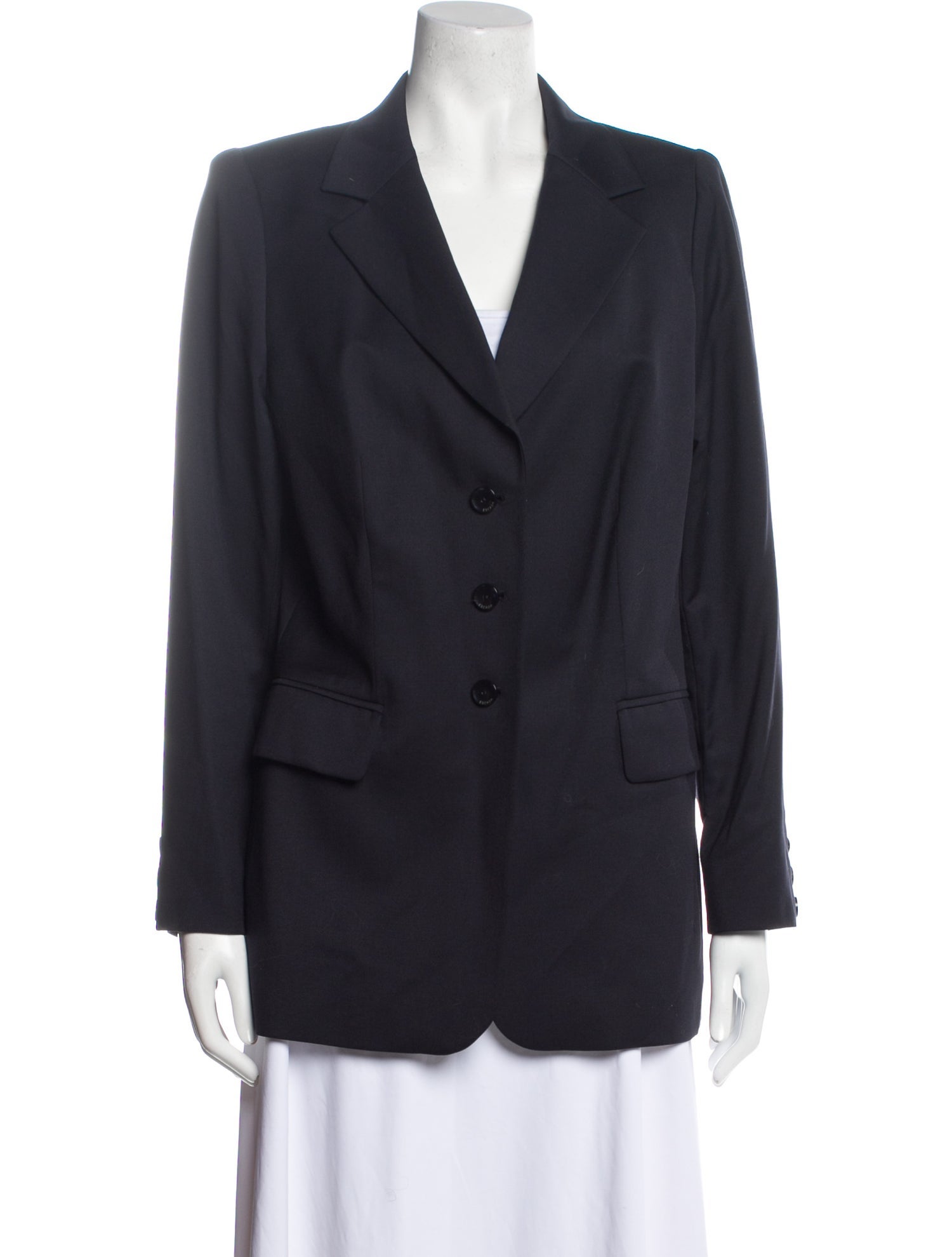 Escada Virgin Wool Blazer Blue Jackets, Clothing ESC120257 The