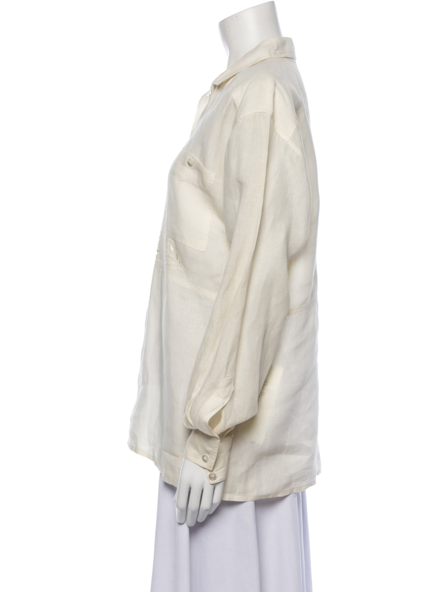 Escada Long Sleeve Button-Up Top