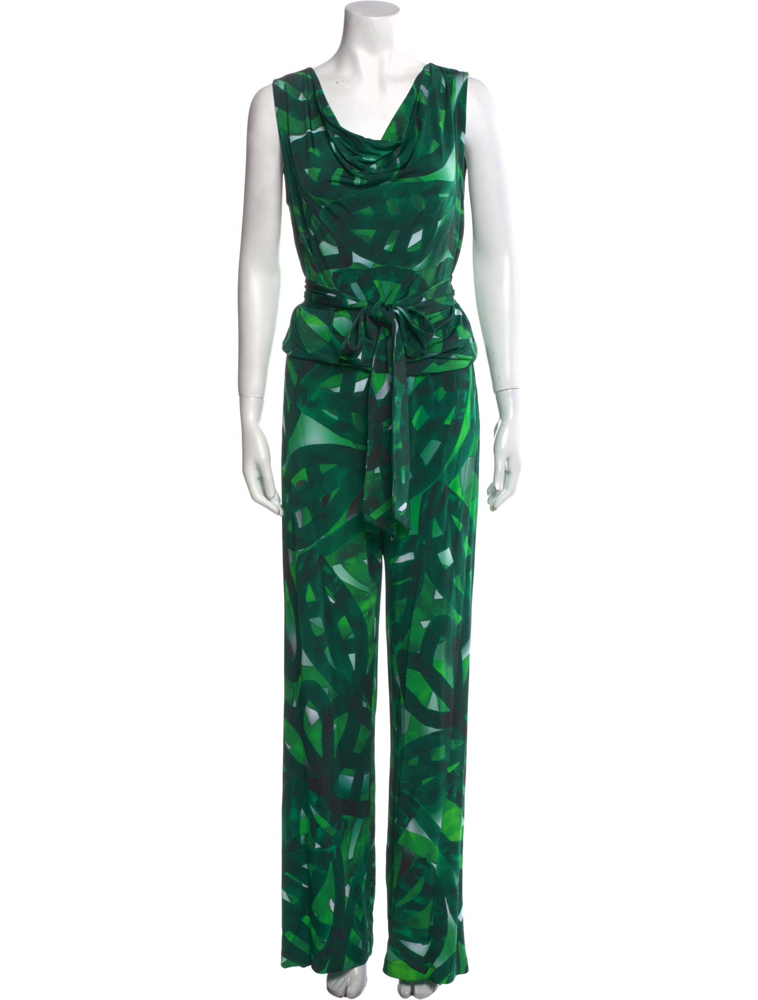 Escada Printed V-Neck Jumpsuit