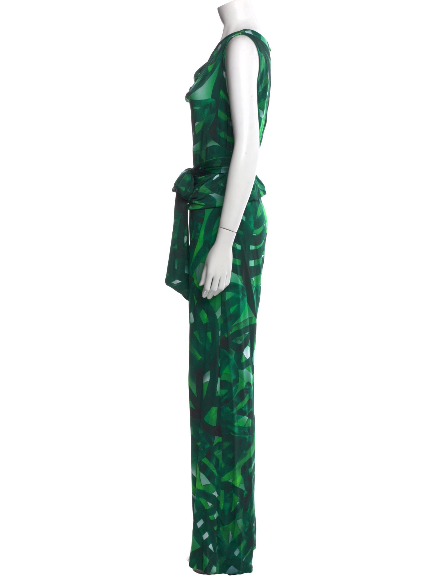 Escada Printed V-Neck Jumpsuit