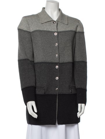 Escada Coats Colorblock Pattern Coat S