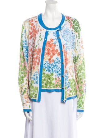 Escada Floral Print Scoop Neck Sweatshirt