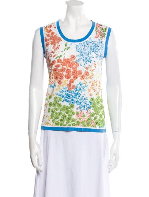 Escada Floral Print Scoop Neck Sweatshirt