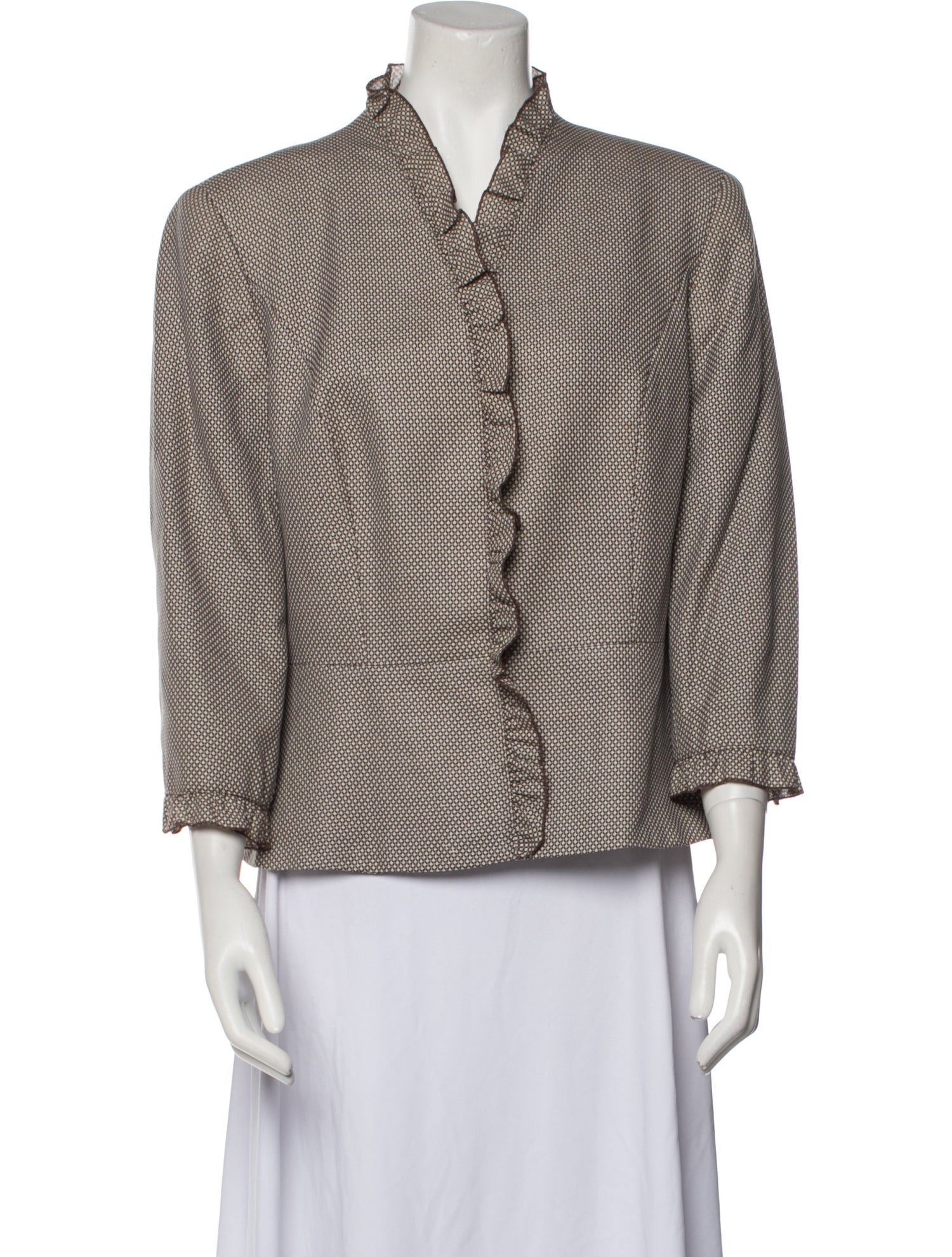 Escada Wool Plaid Print Jacket