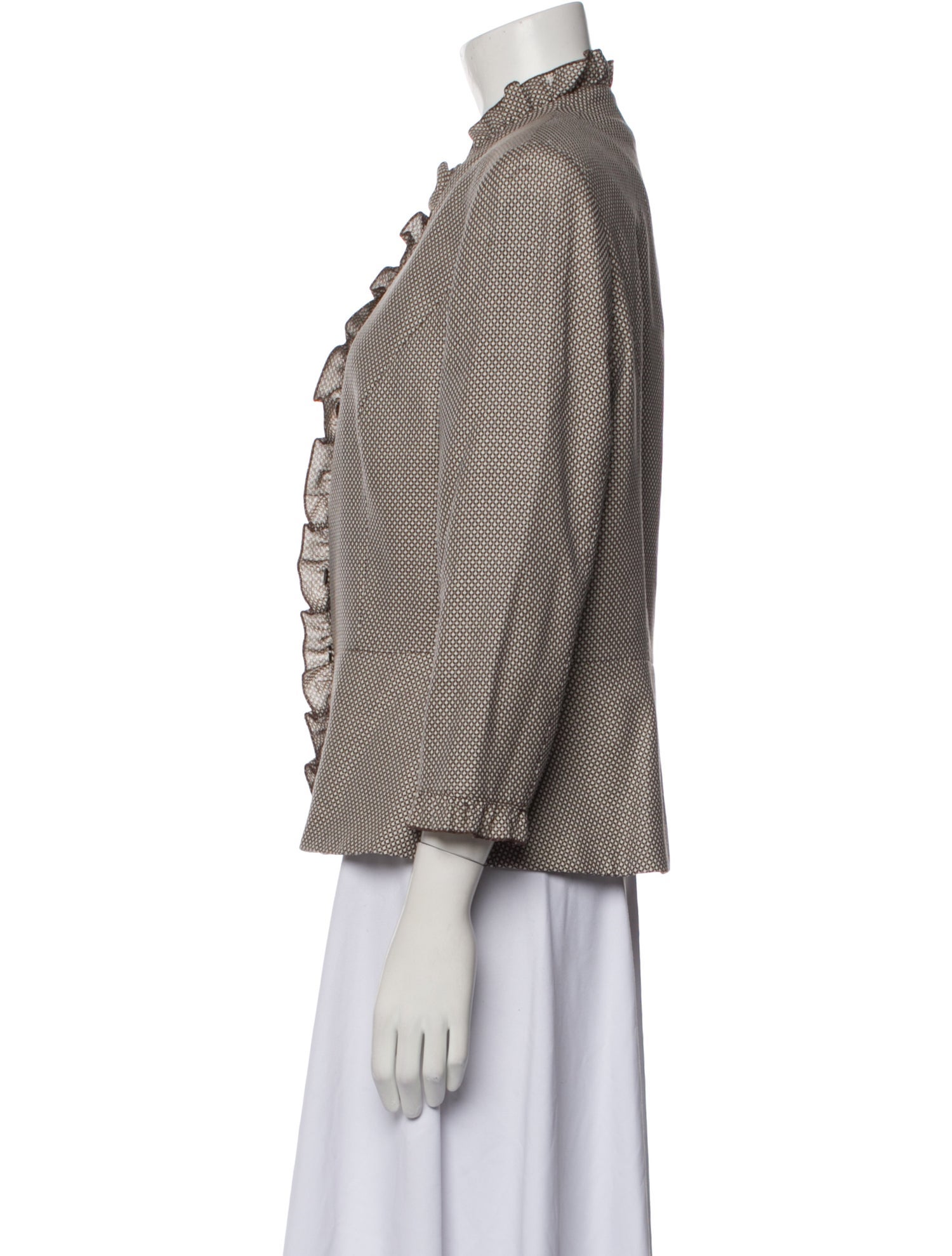 Escada Wool Plaid Print Jacket