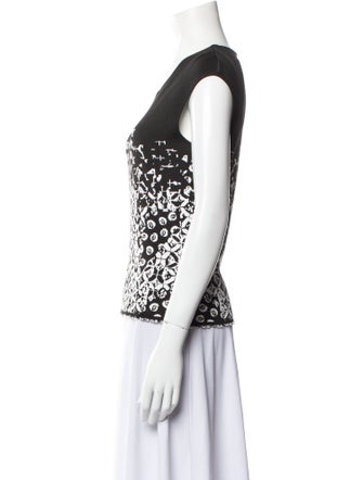 Escada Printed Scoop Neck Top