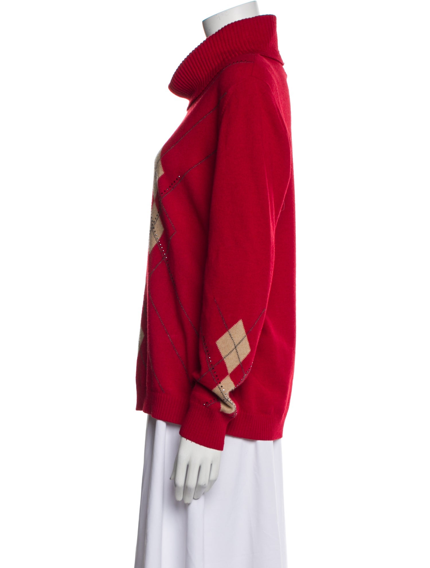 Escada Wool Plaid Print Sweater