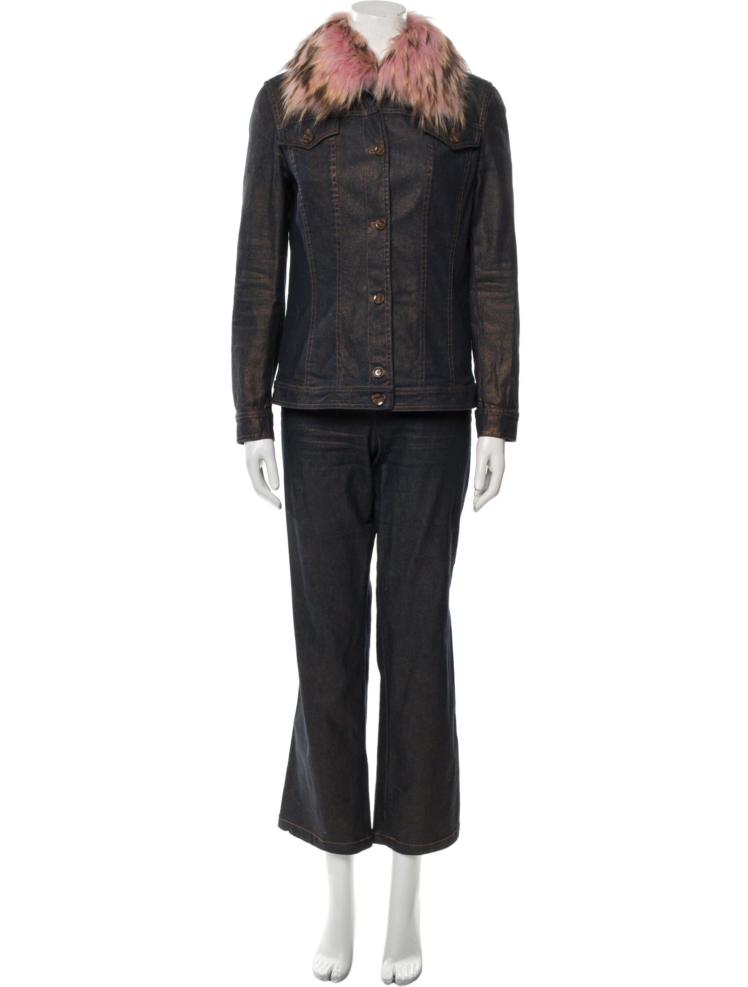 Escada Fur Trim Pant Set