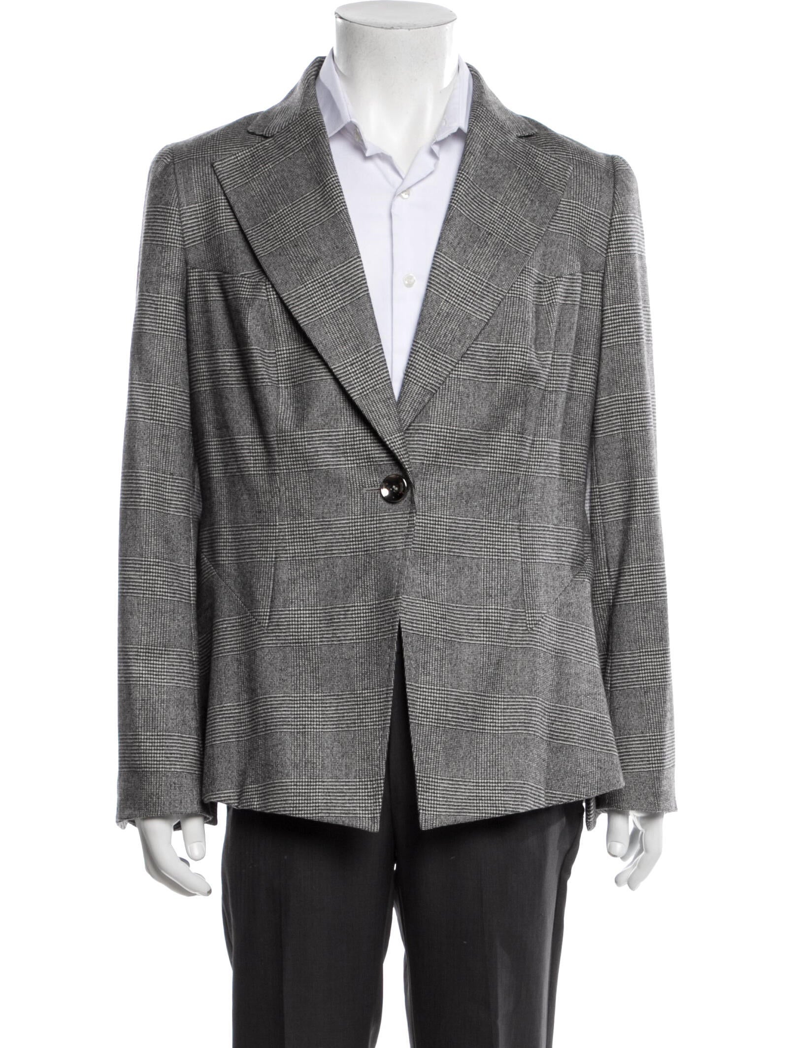 Escada Plaid Print Blazer