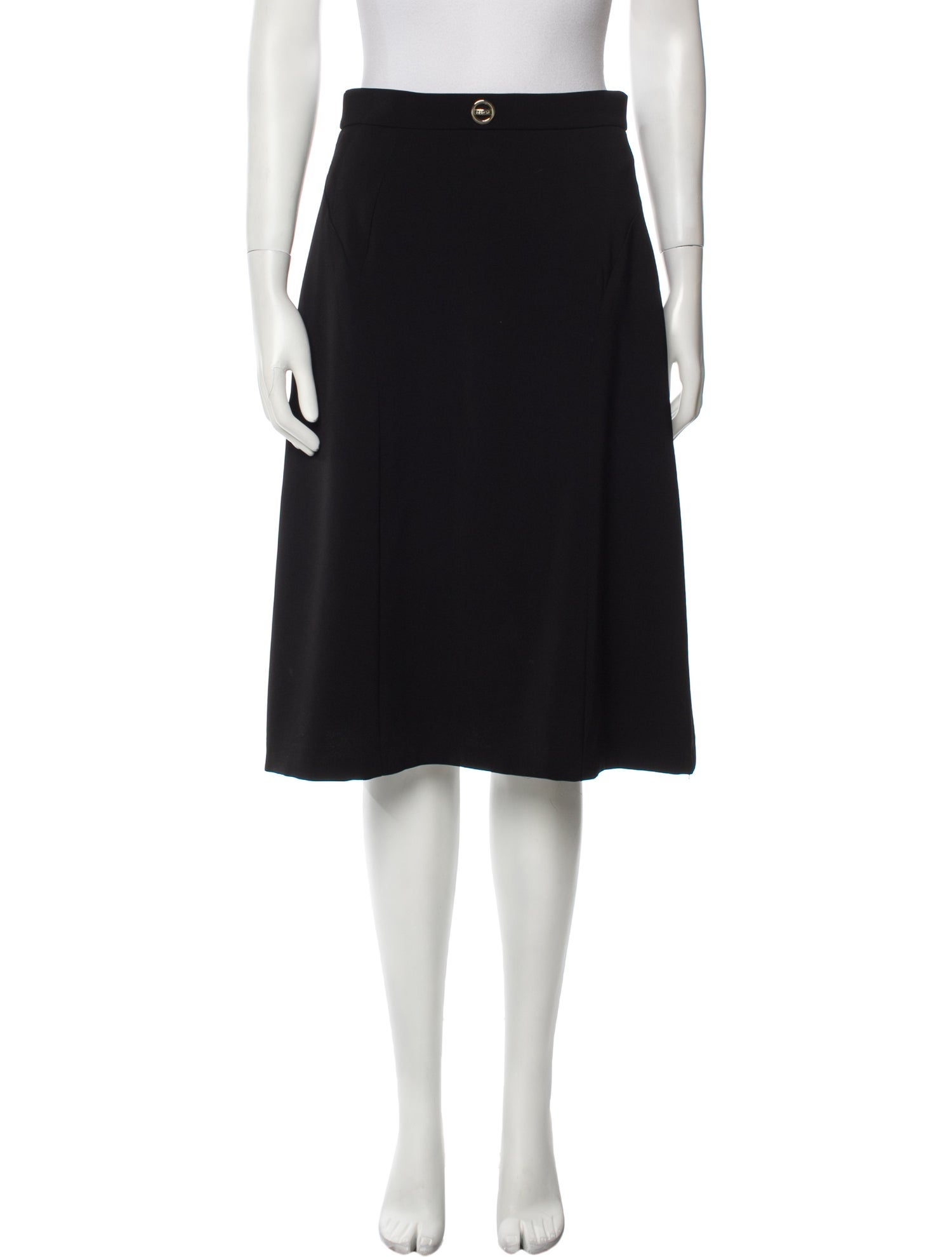 Escada Pleated Accents Knee-Length Skirt