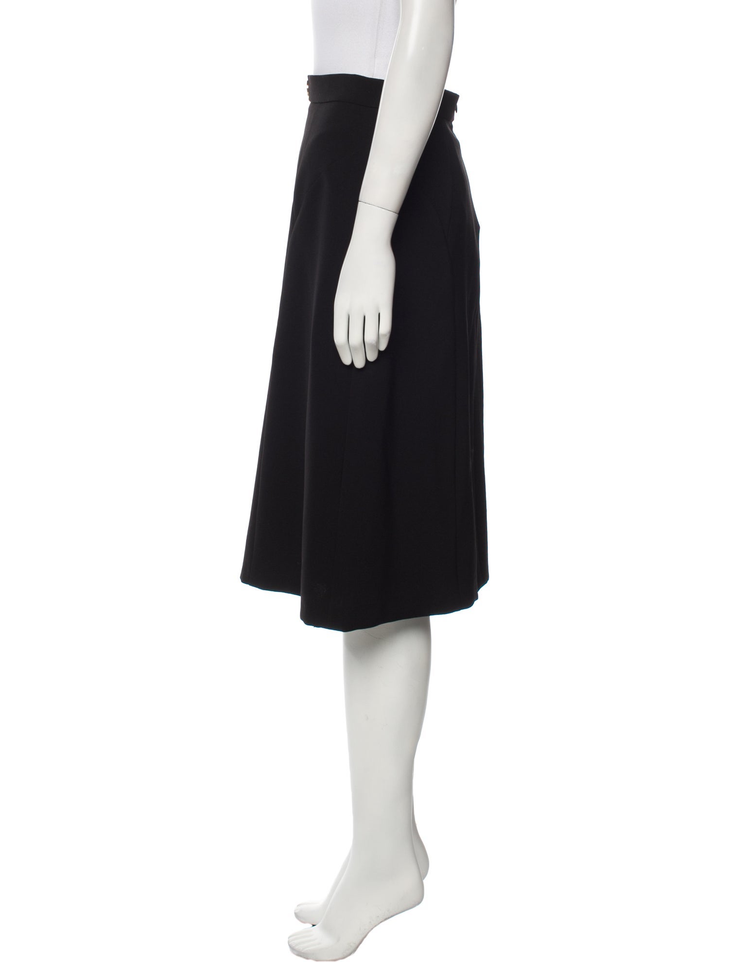 Escada Pleated Accents Knee-Length Skirt