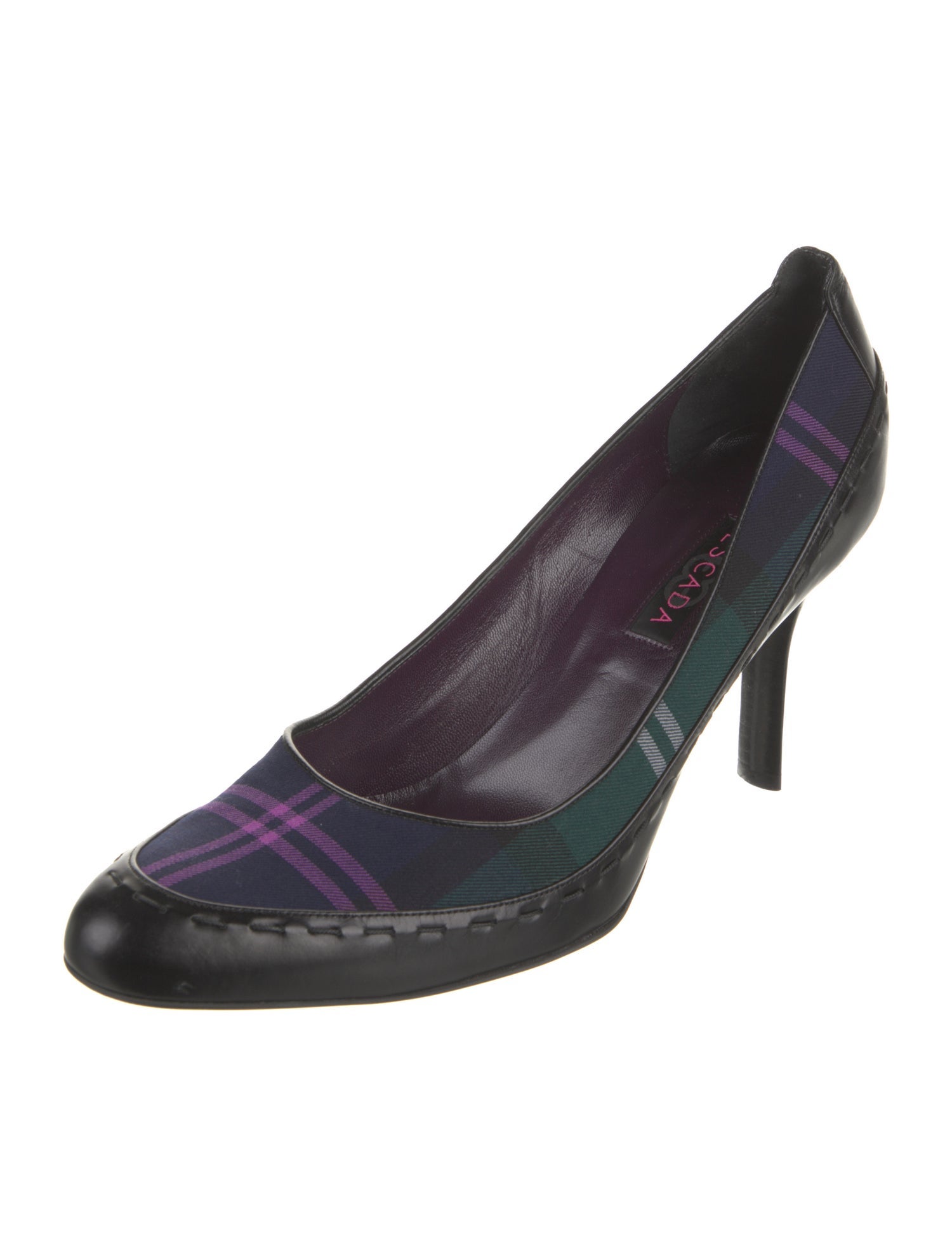 Escada Leather Whipstitch Trim Pumps
