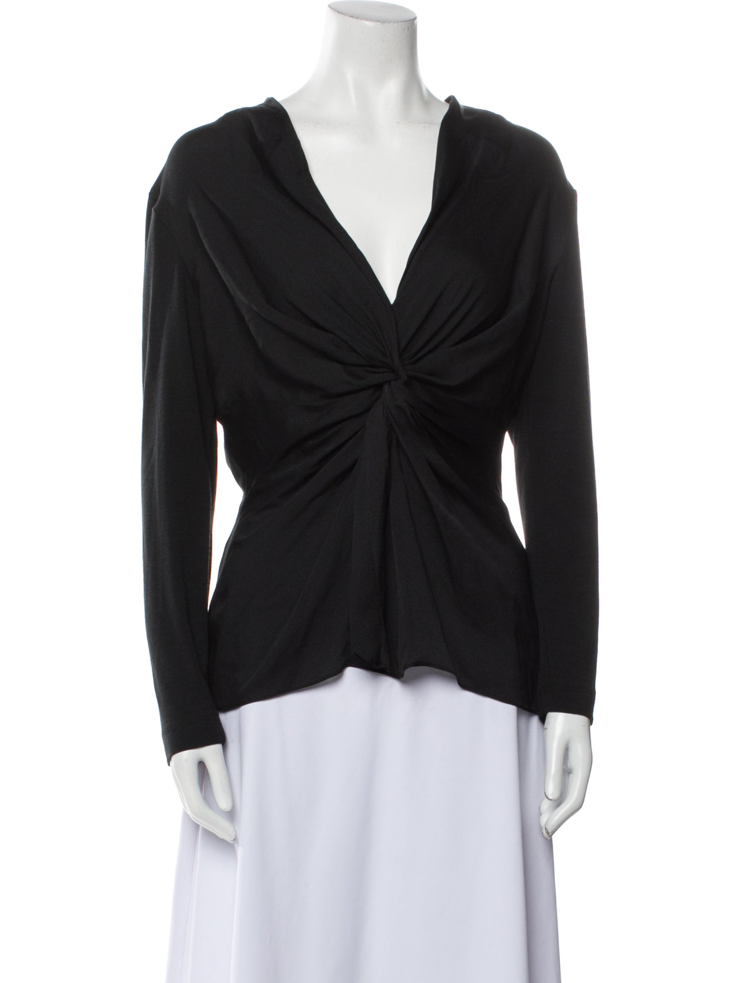 Escada Wool V-Neck Blouse