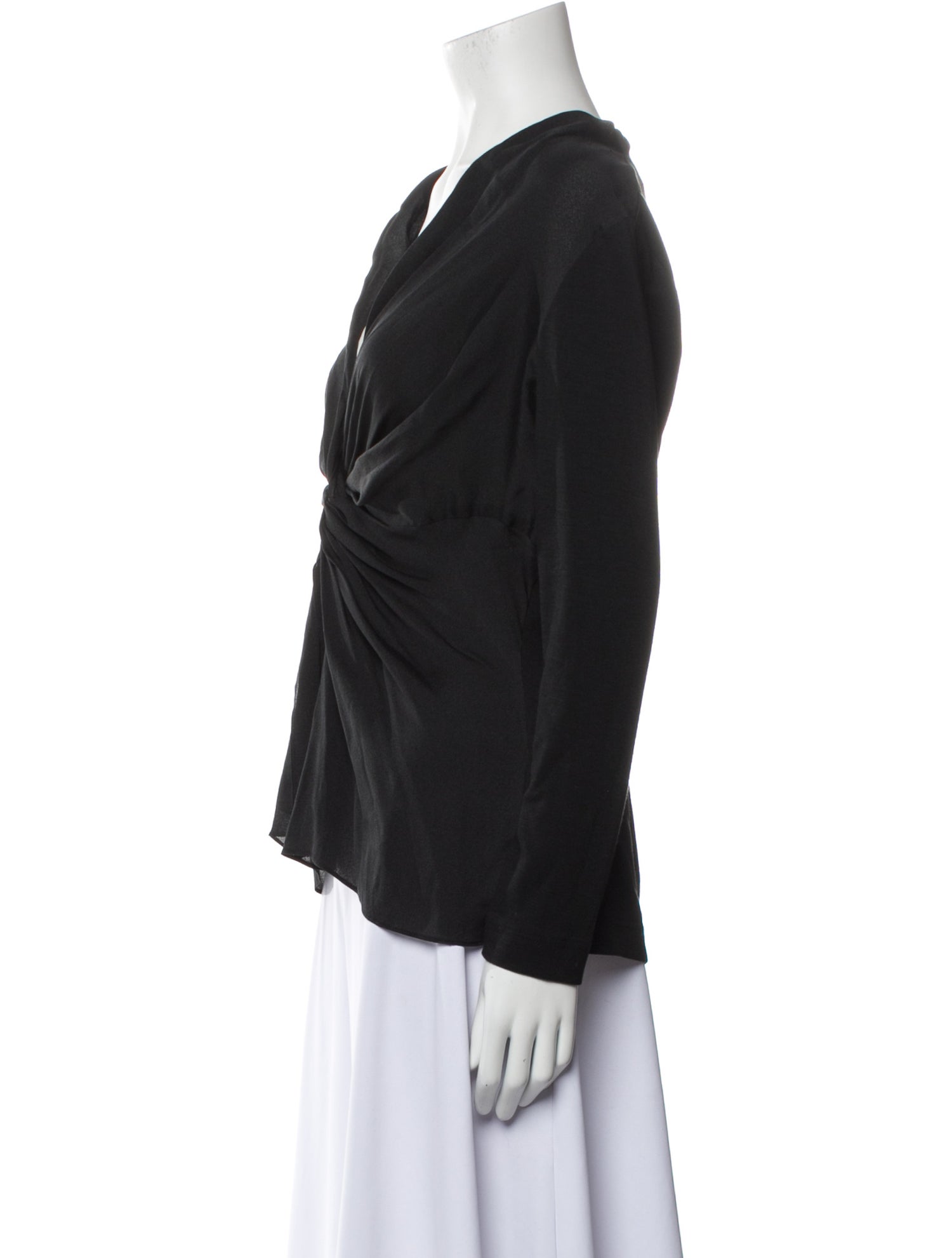 Escada Wool V-Neck Blouse