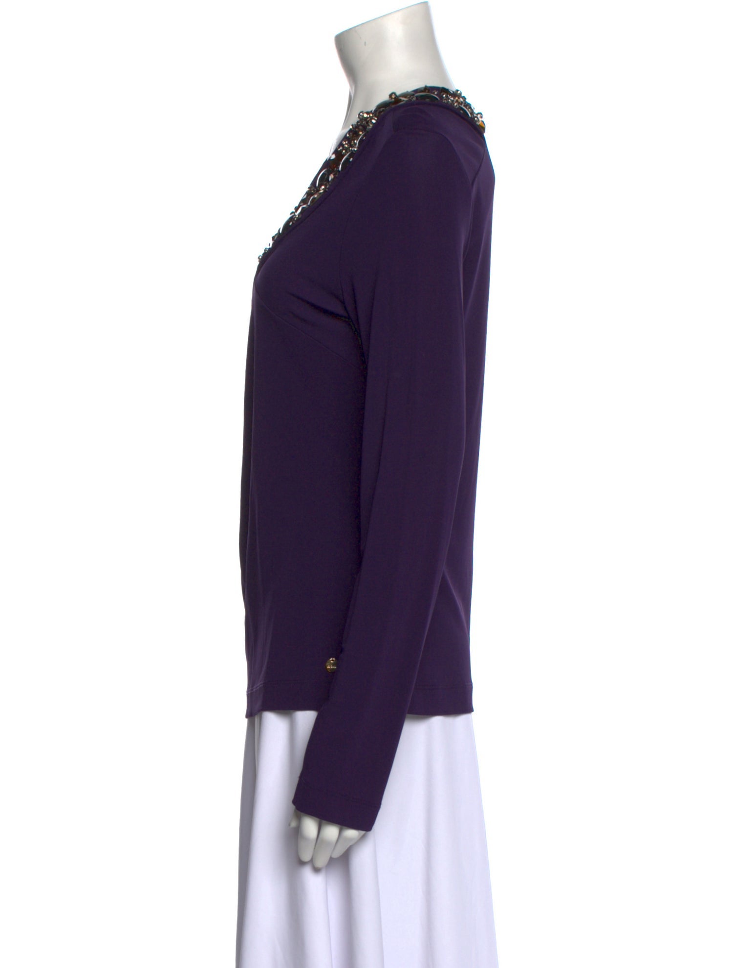 Escada V-Neck Long Sleeve Blouse