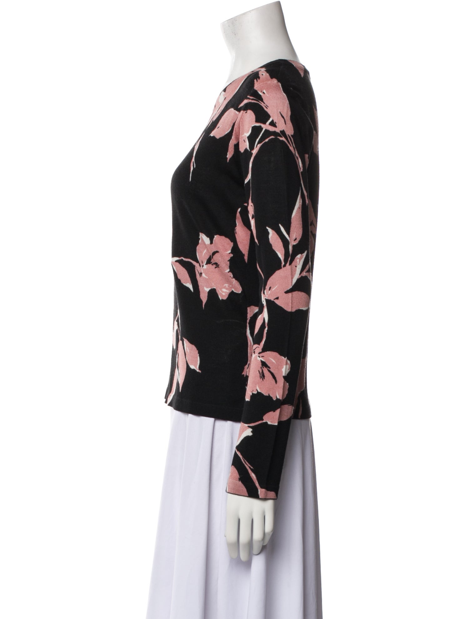 Escada Virgin Wool Floral Print Sweatshirt