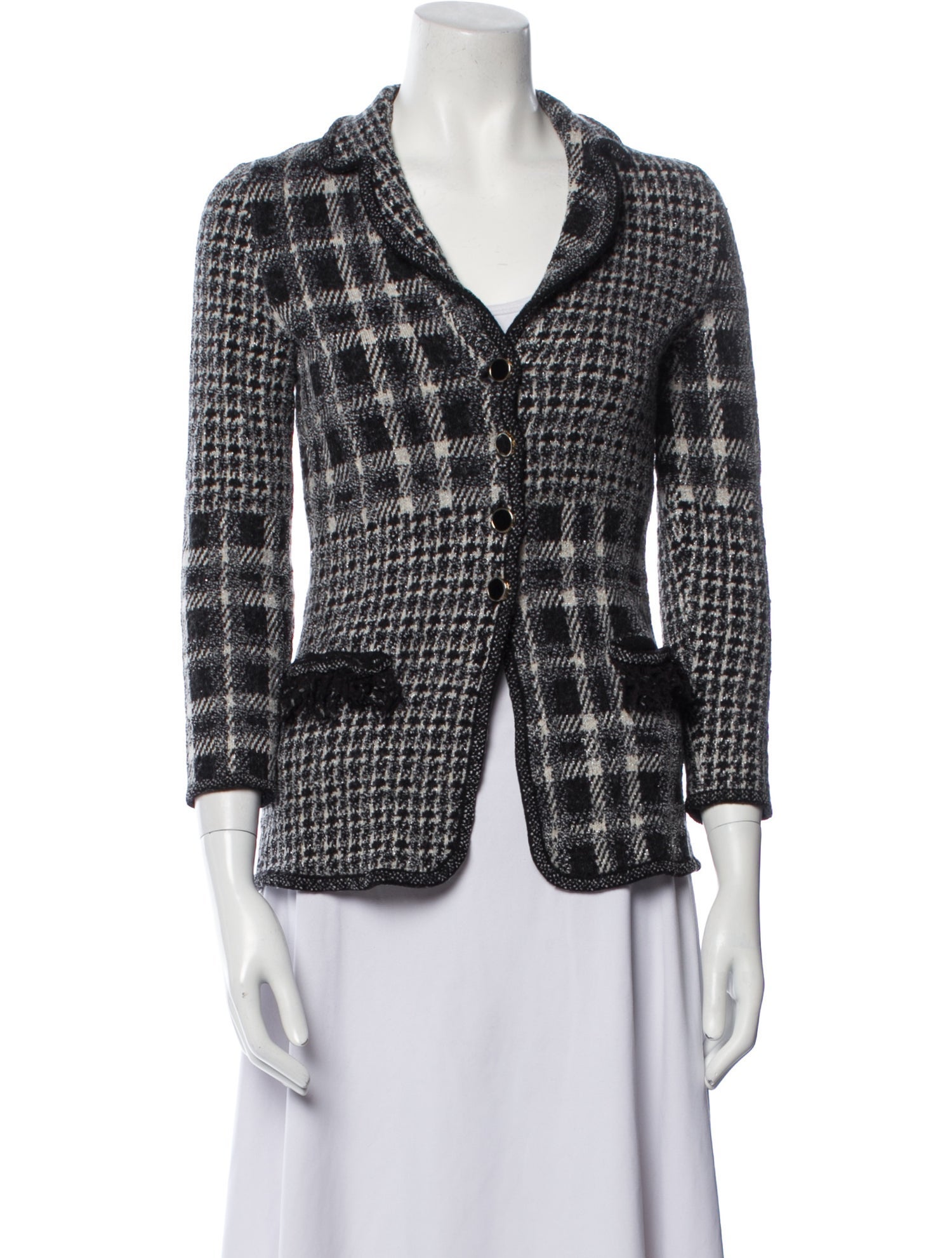 Escada Plaid Print Blazer