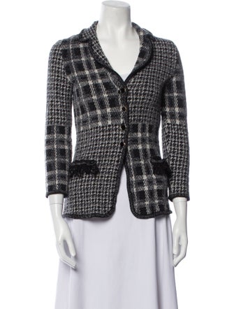Escada Plaid Print Blazer