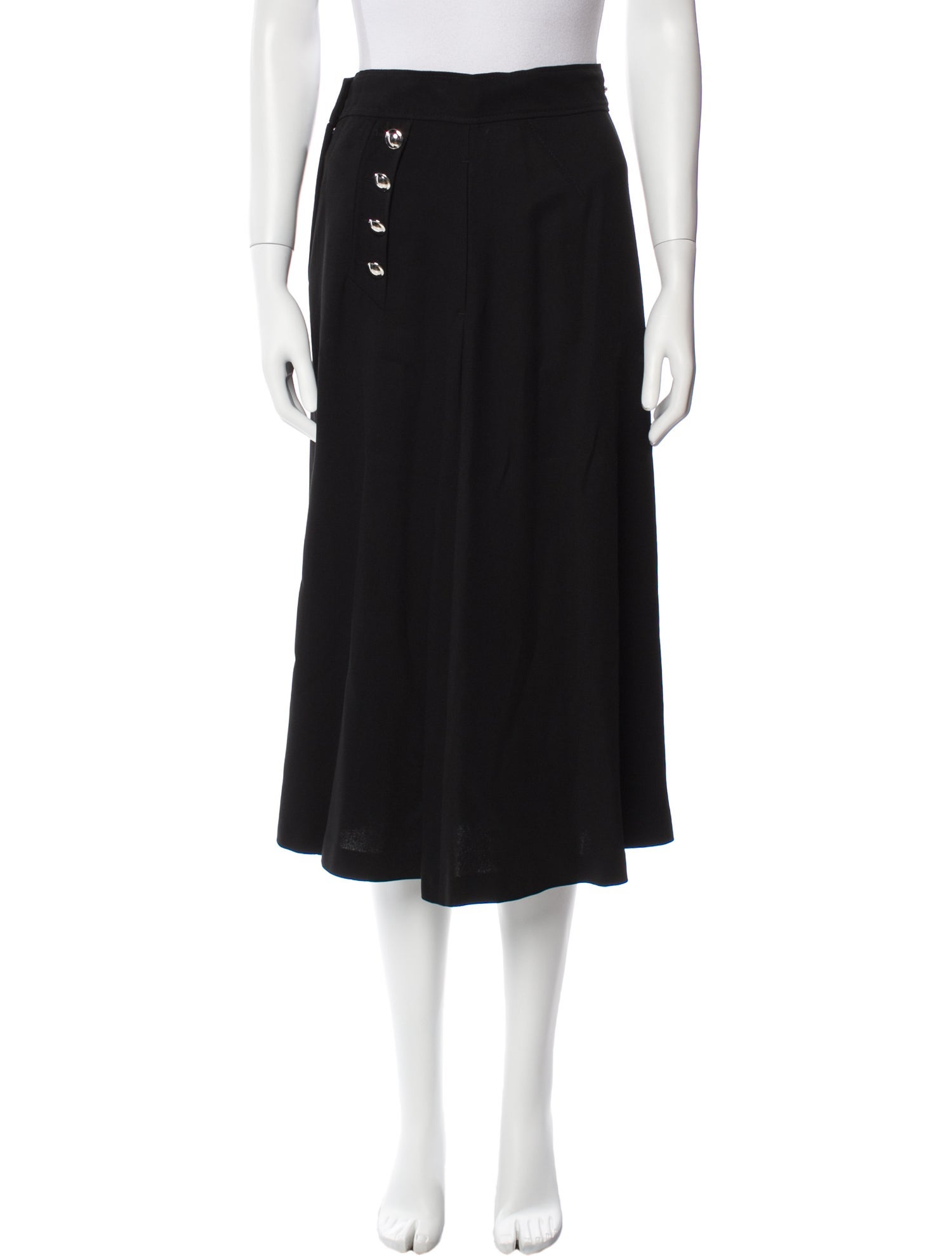 Escada Pleated Accents Midi Length Skirt