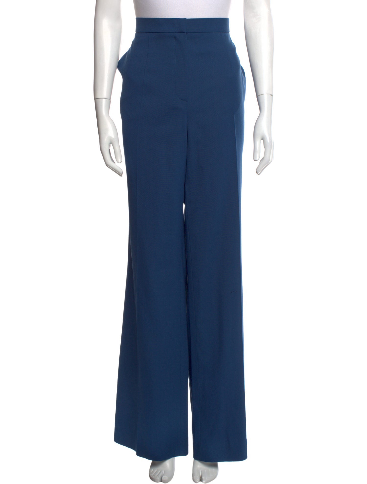 The Row Wool Wide Leg Pants - Blue, 12