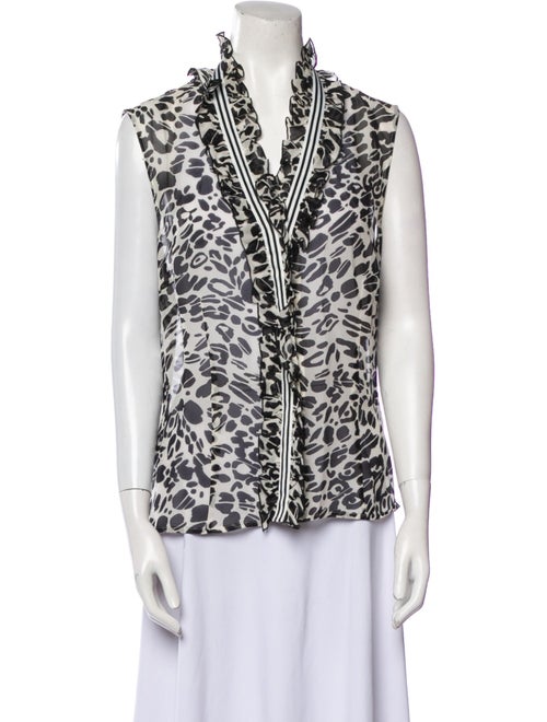 Escada Silk Animal Print Top