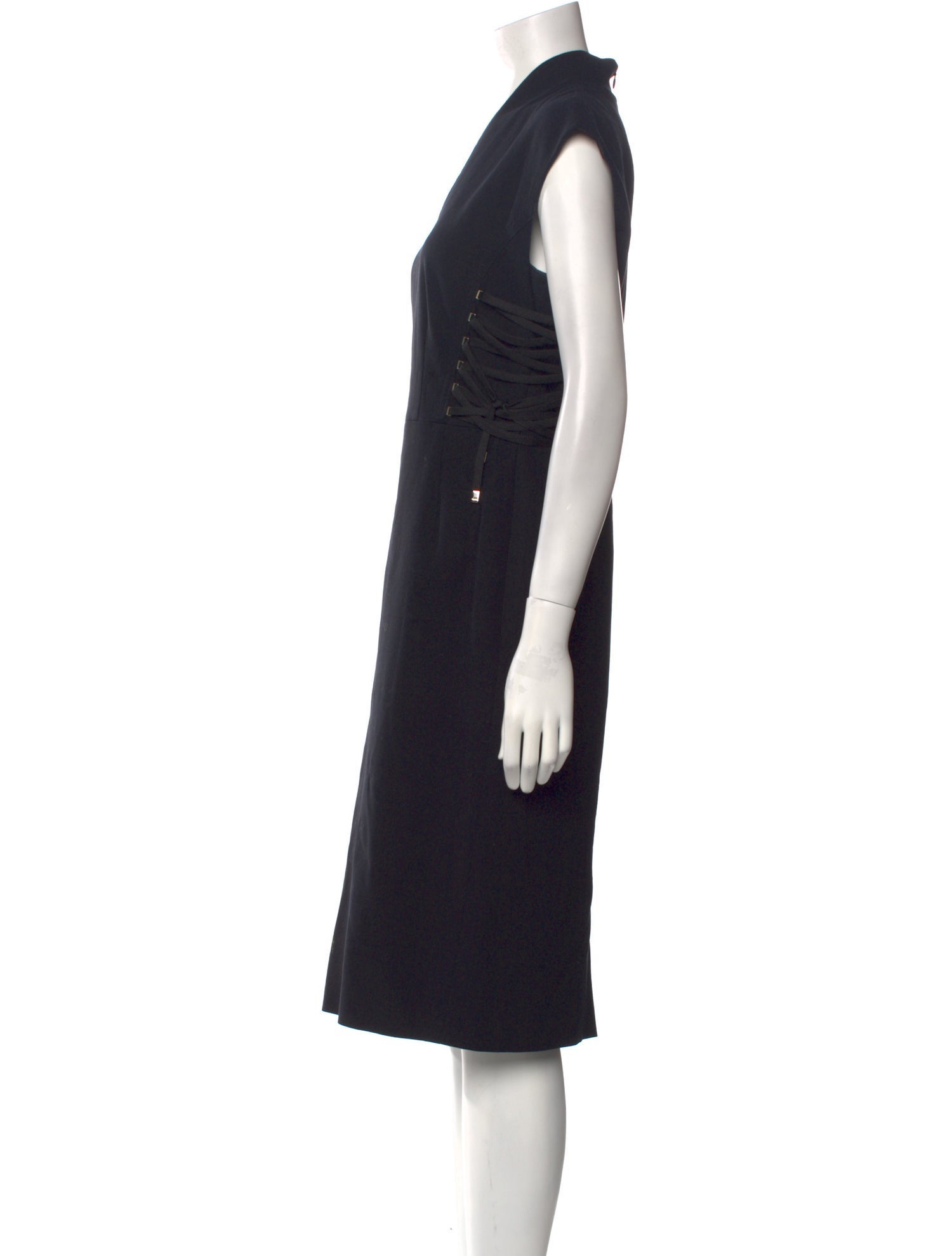 Escada V-Neck Midi Length Dress