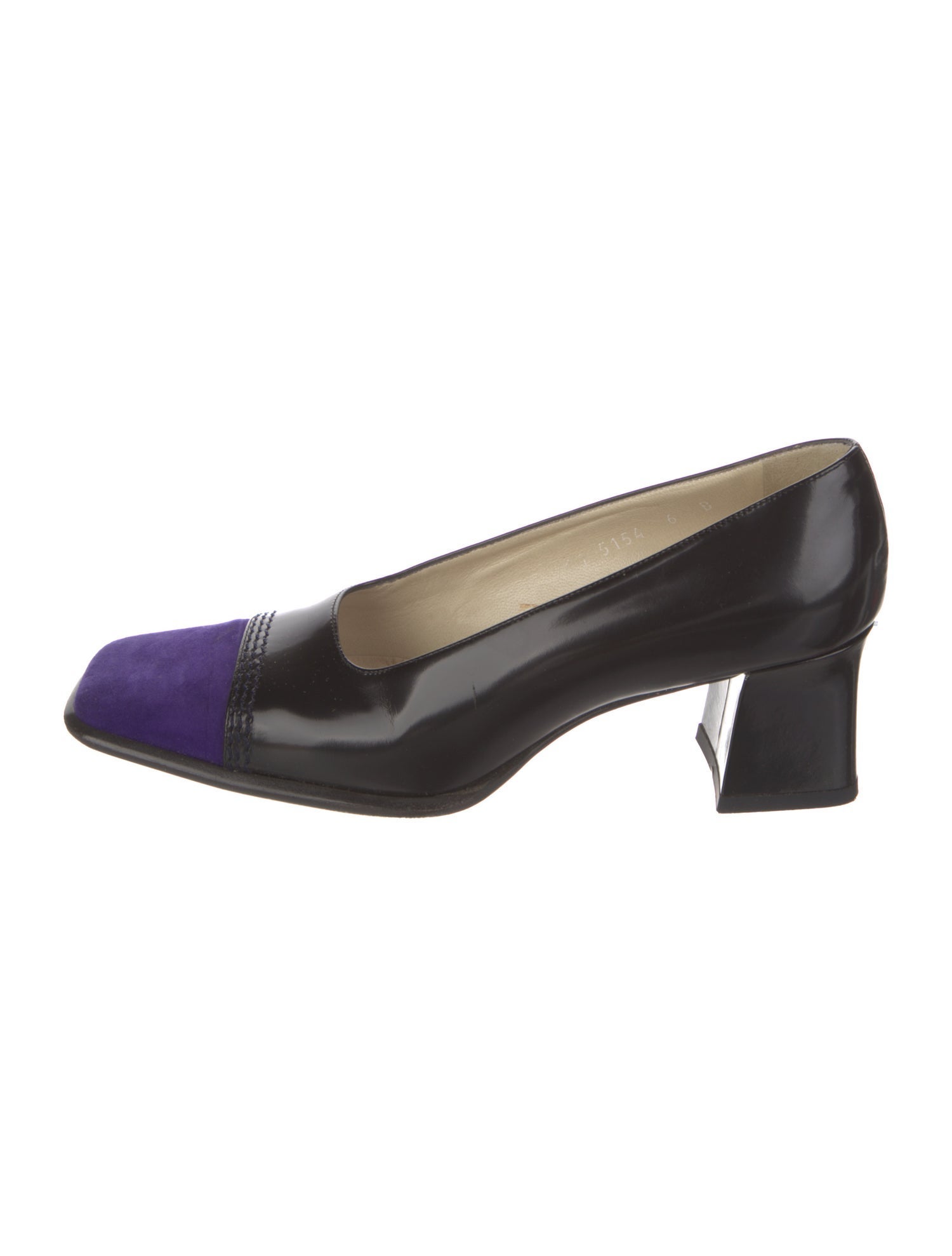 Escada Leather Colorblock Pattern Pumps