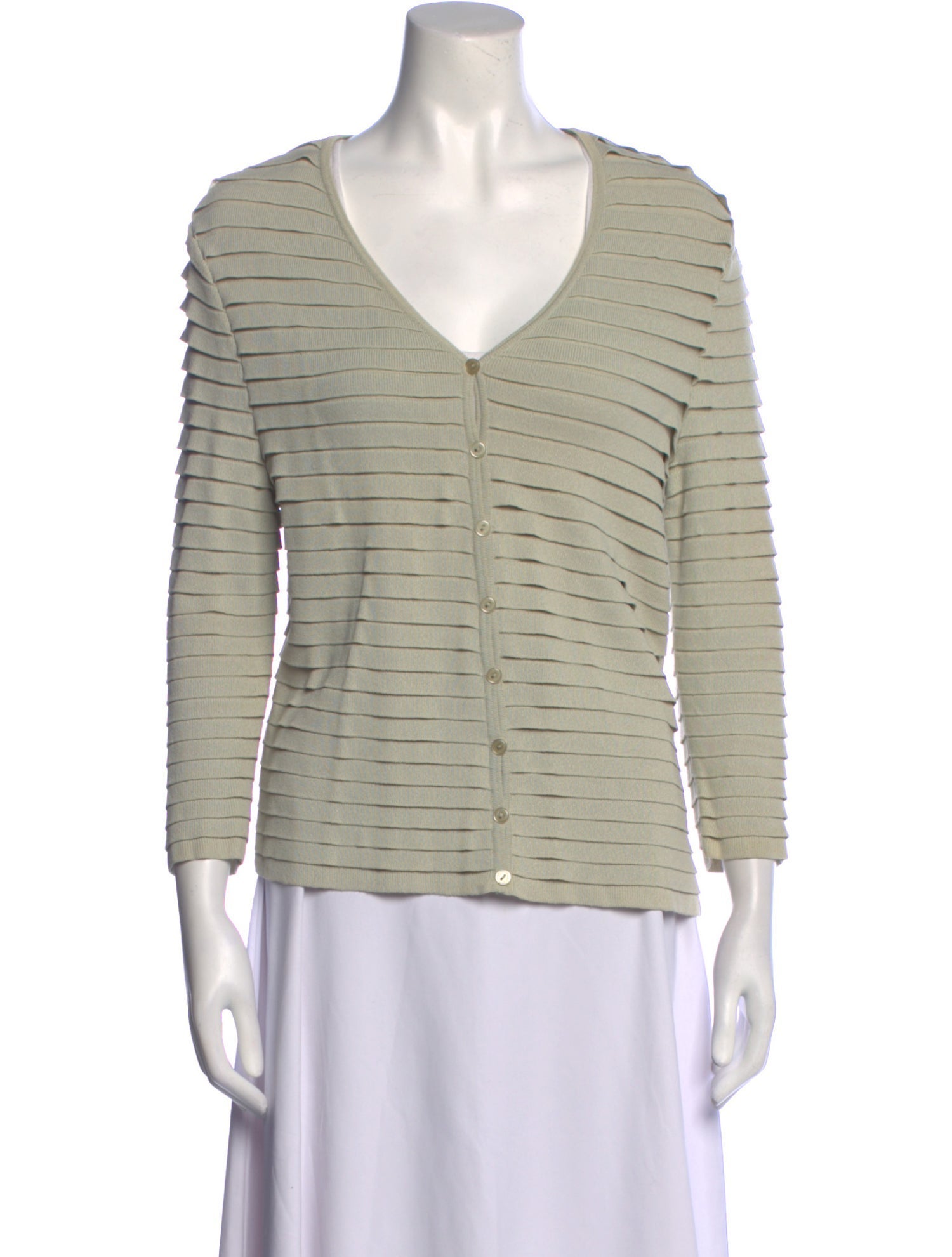 Escada Striped V-Neck Sweater