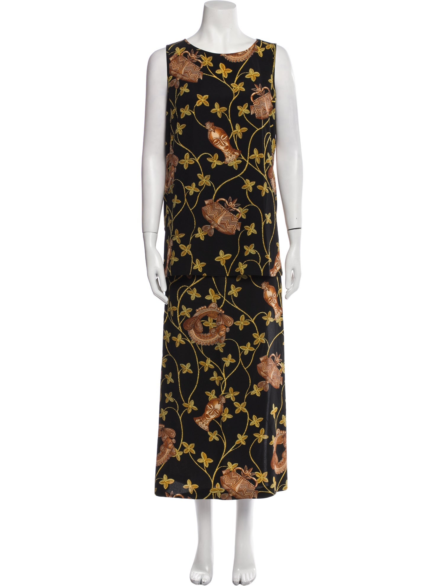 Escada Floral Print Skirt Set