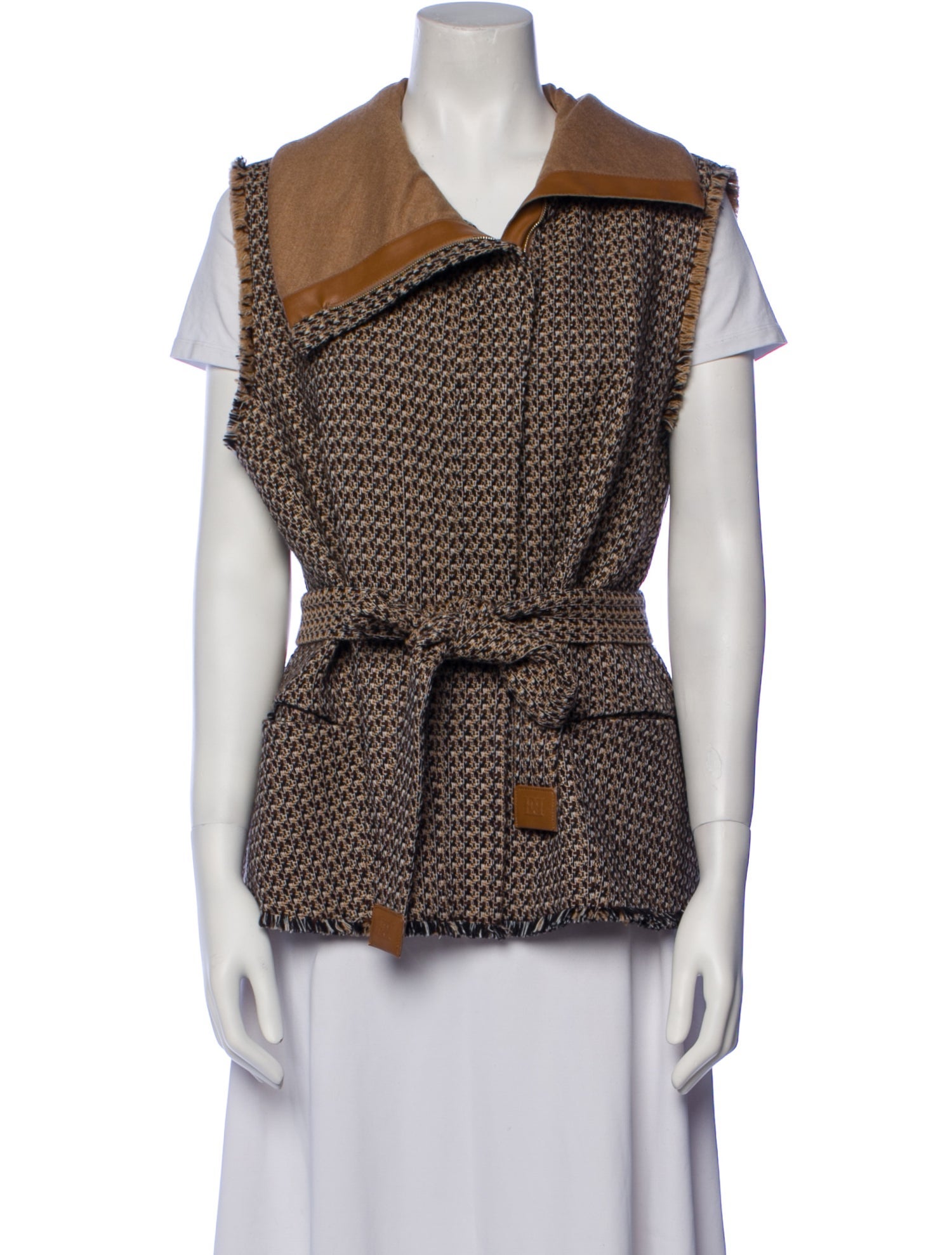 Escada Virgin Wool Tweed Pattern Vest