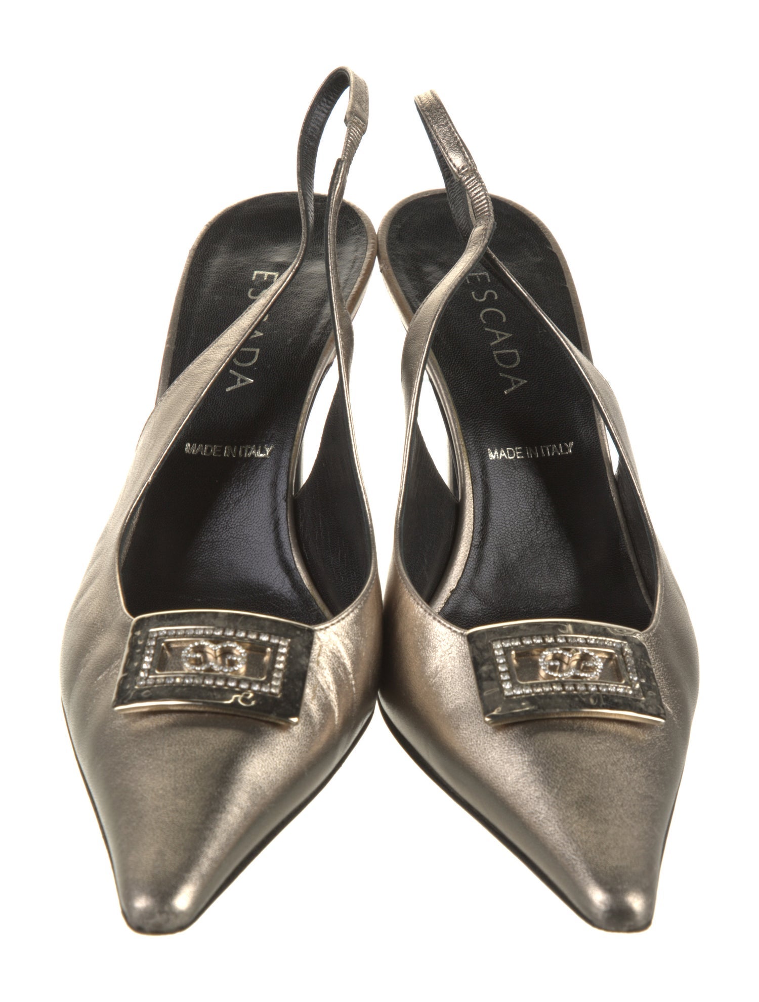 Escada Crystal Embellishments Slingback Pumps