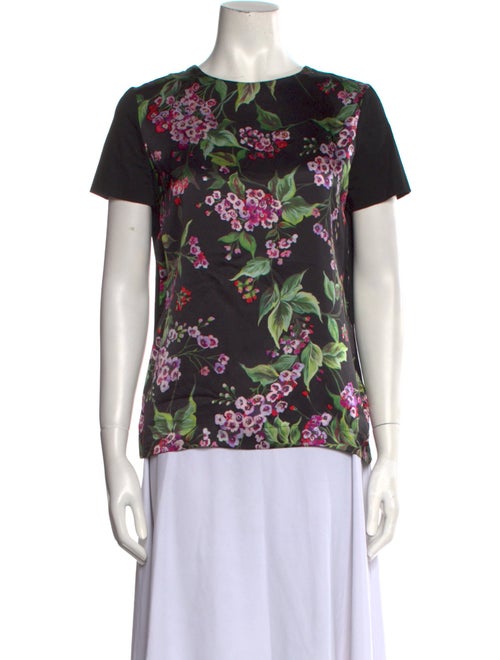 Escada Floral Print Bateau Neckline T-Shirt