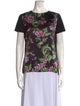 Escada Floral Print Bateau Neckline T-Shirt