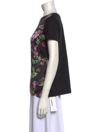 Escada Floral Print Bateau Neckline T-Shirt