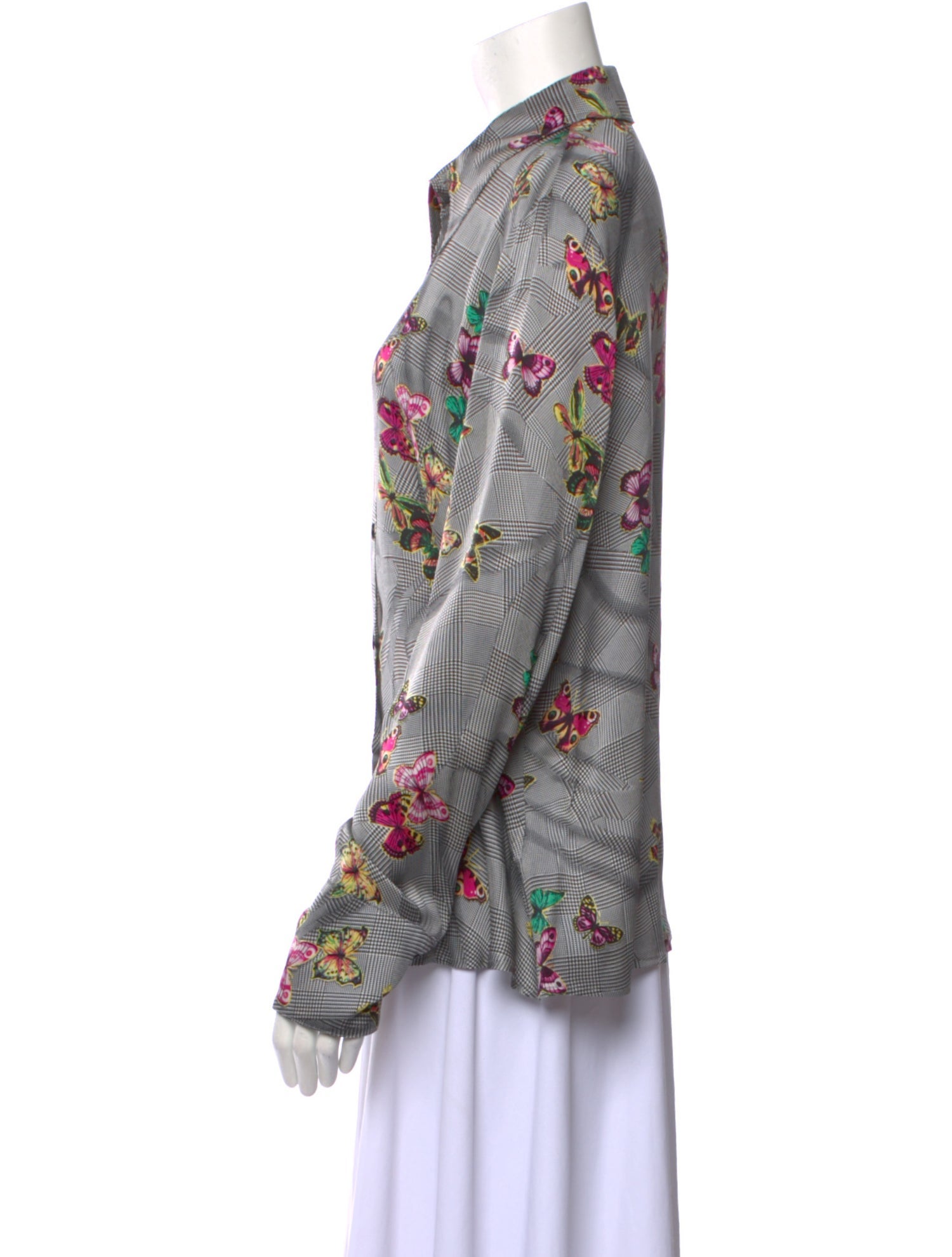 Escada Silk Floral Print Button-Up Top