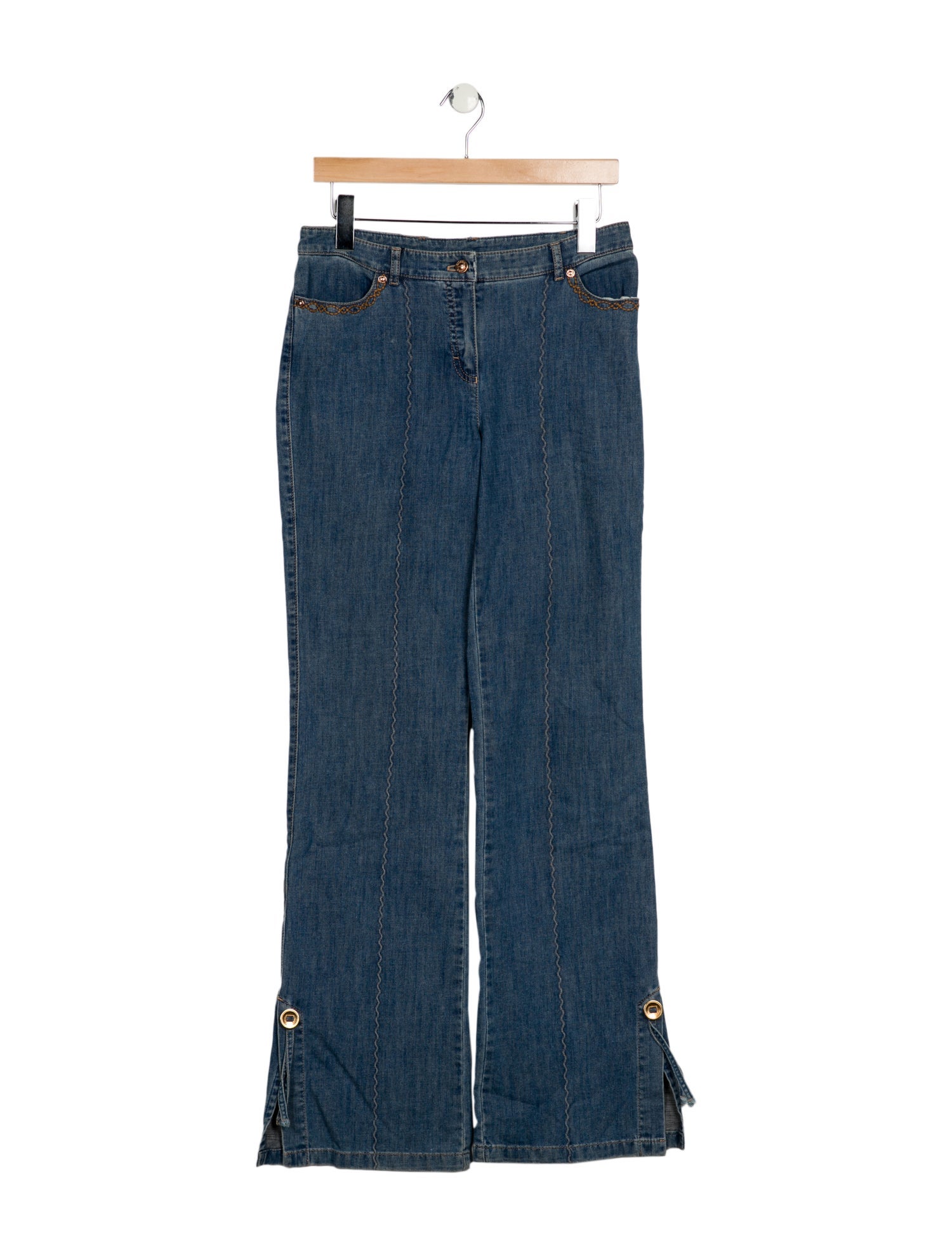 Escada Mid-Rise Wide Leg Jeans