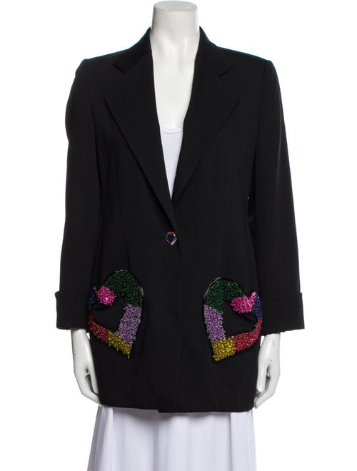 Escada Virgin Wool Graphic Print Coat