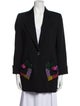 Escada Virgin Wool Graphic Print Coat