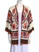 Escada Floral Print Open Front Sweater