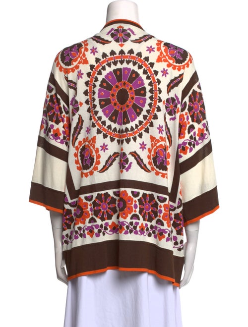 Escada Floral Print Open Front Sweater