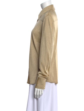 Escada Long Sleeve Button-Up Top