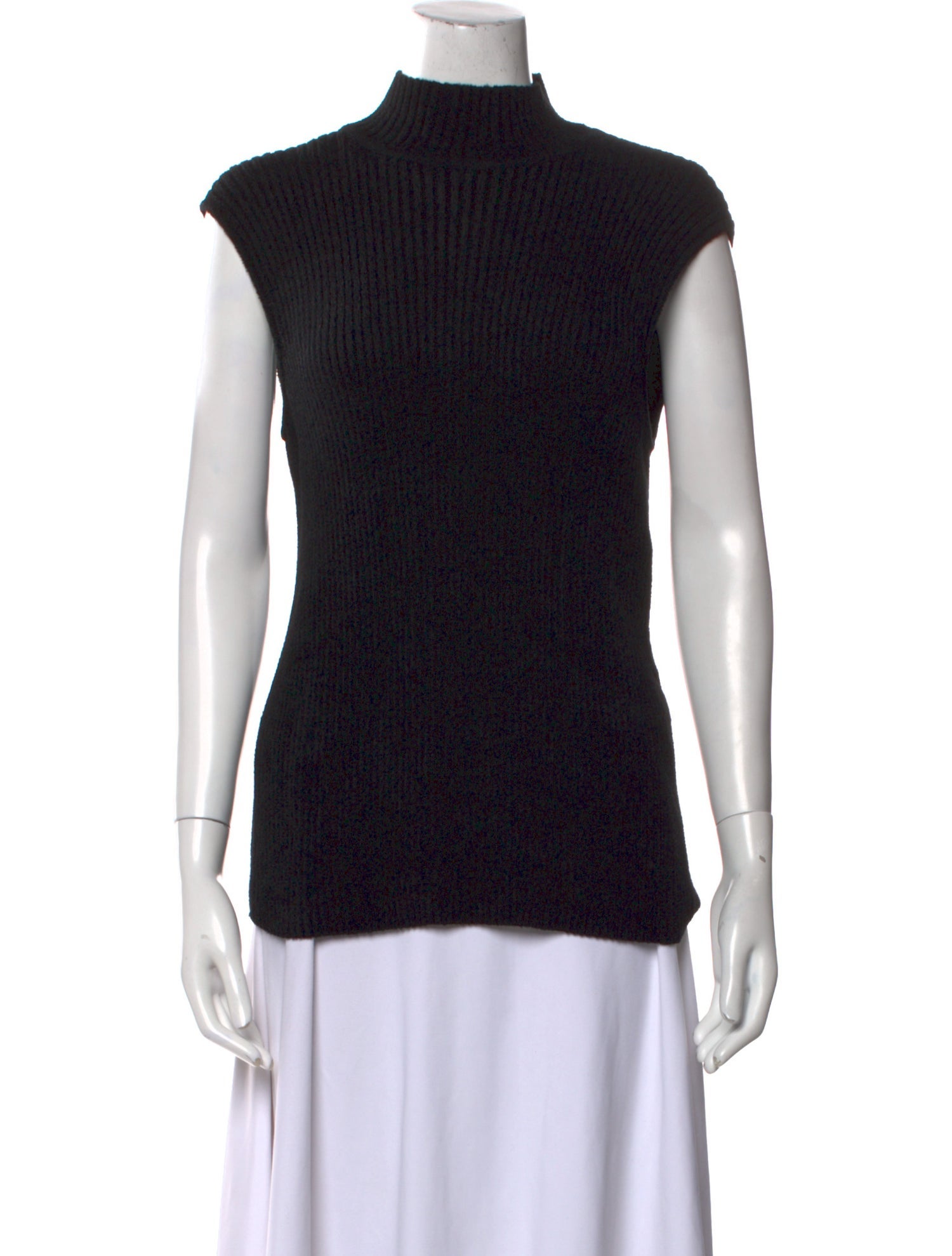 Escada Mock Neck Short Sleeve Top