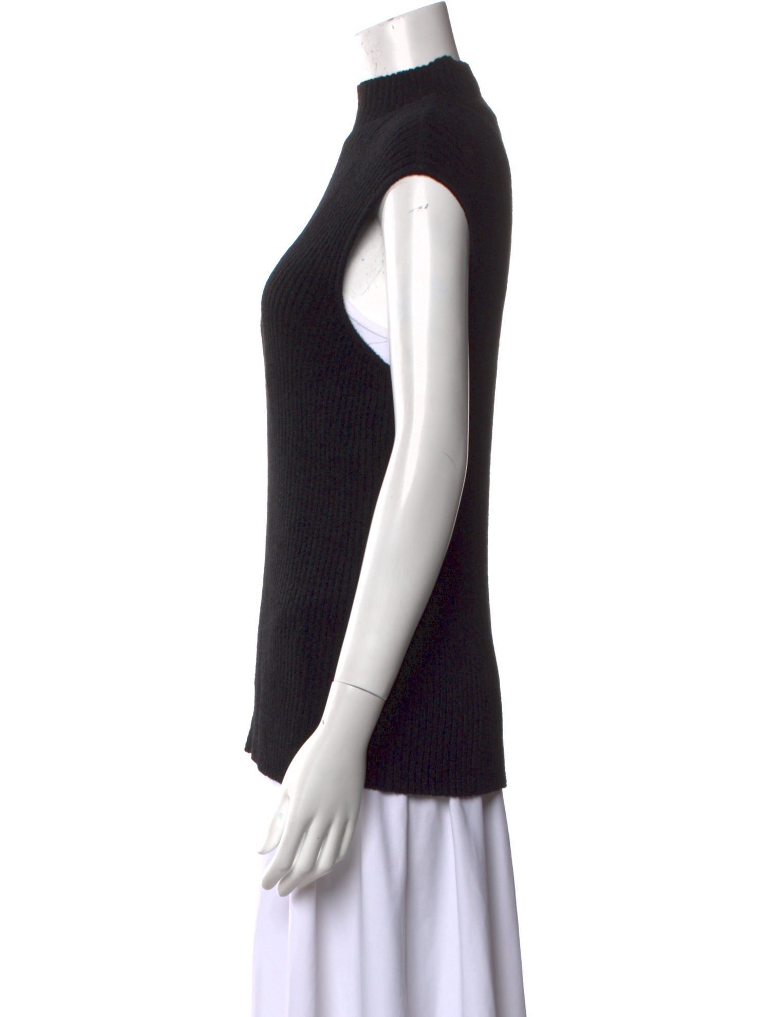 Escada Mock Neck Short Sleeve Top