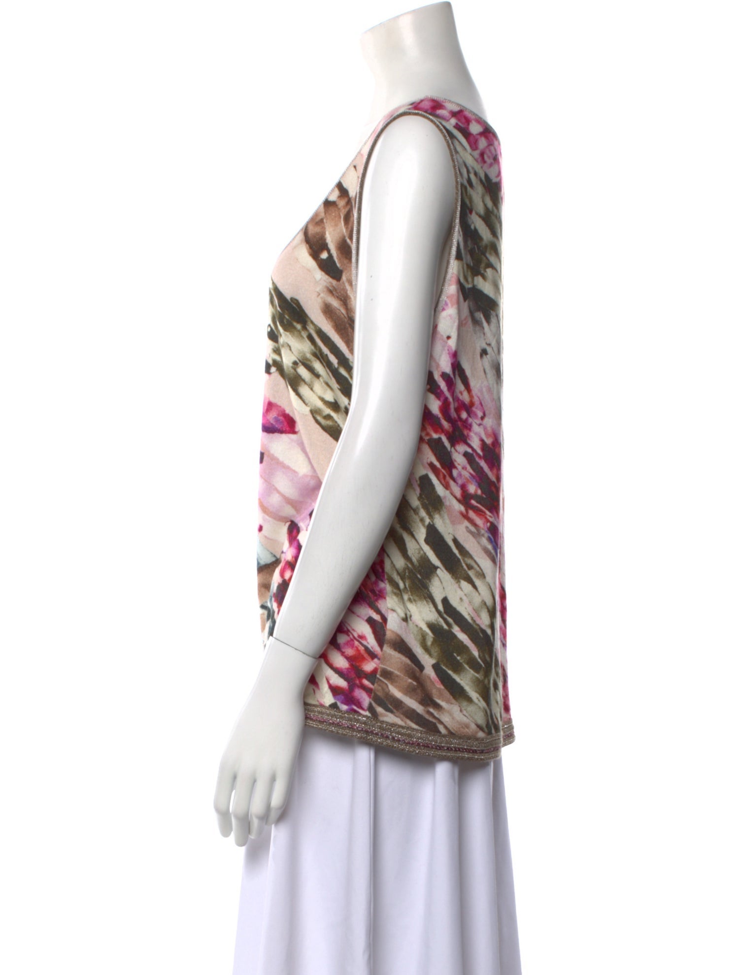 Escada Printed Scoop Neck Top