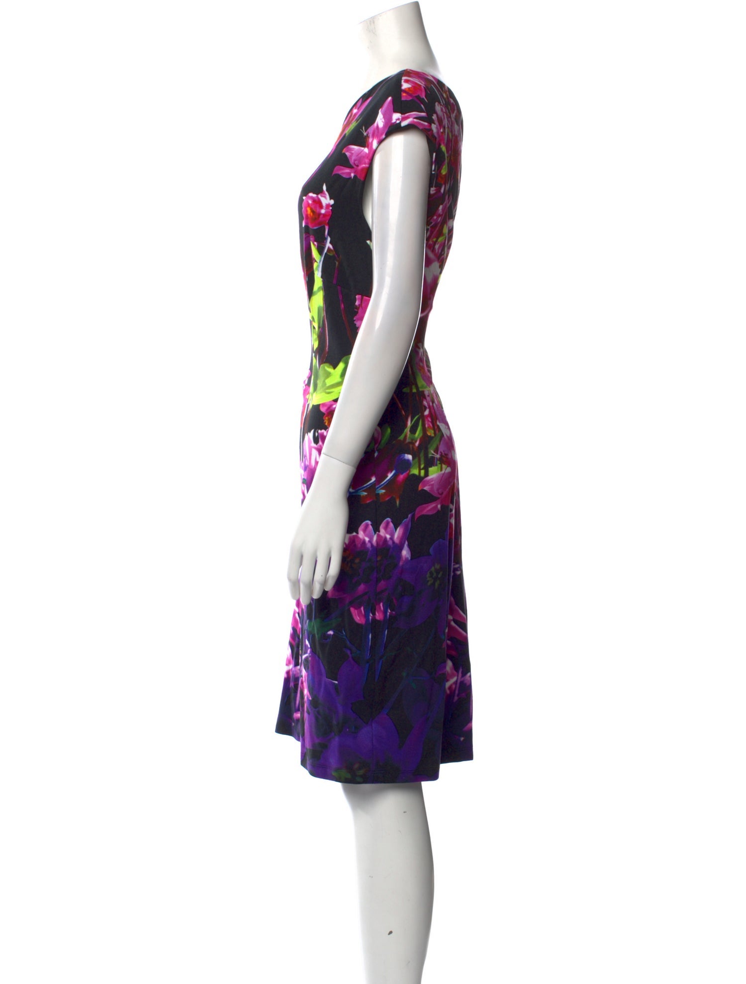Escada Floral Print Knee-Length Dress