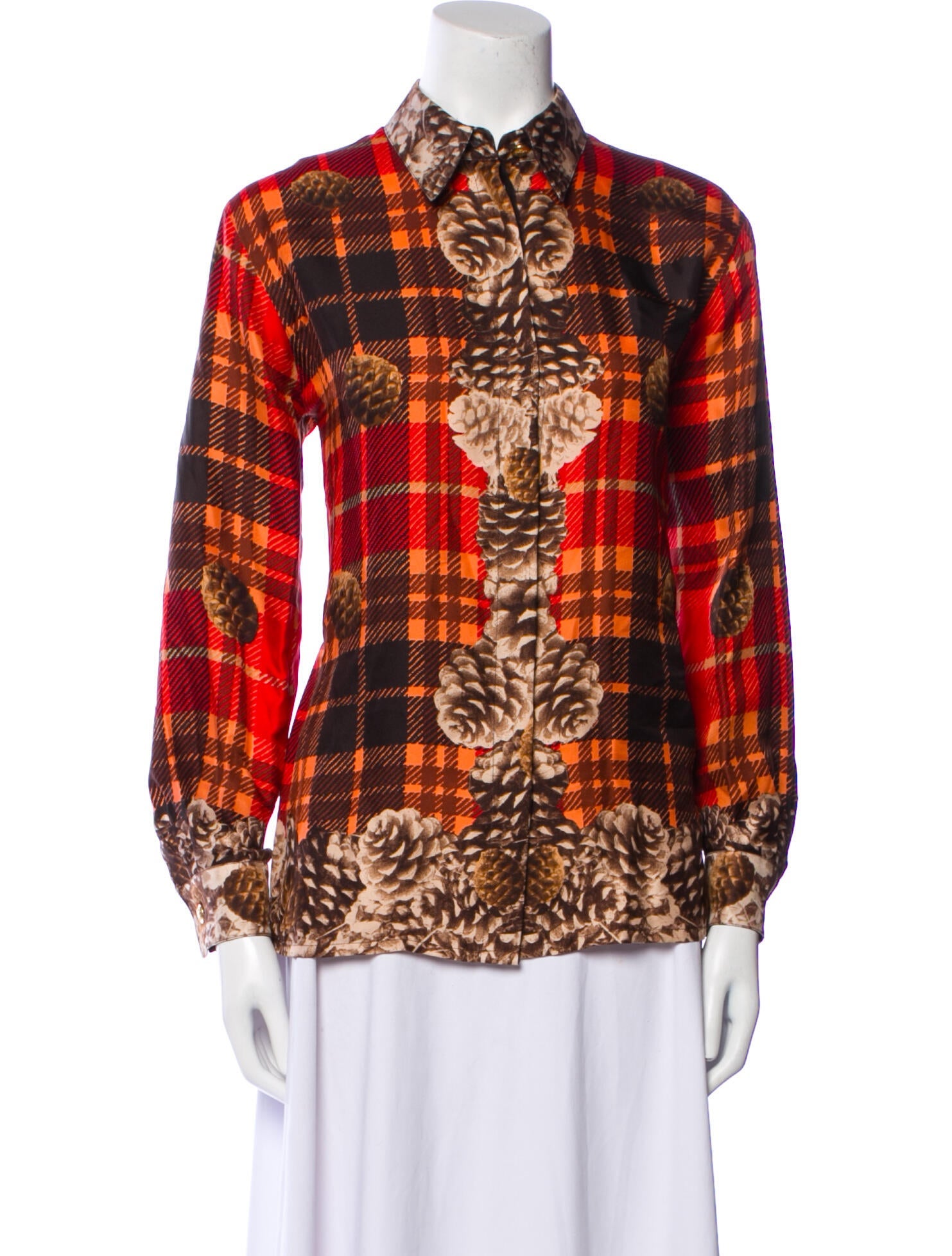 Escada Silk Printed Button-Up Top
