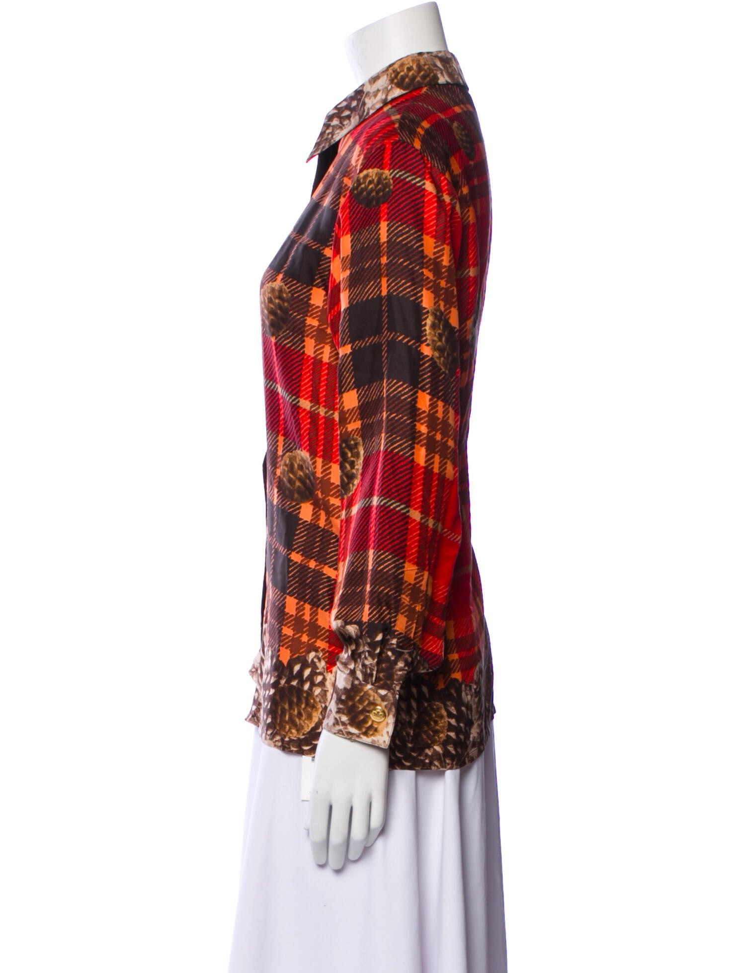 Escada Silk Printed Button-Up Top