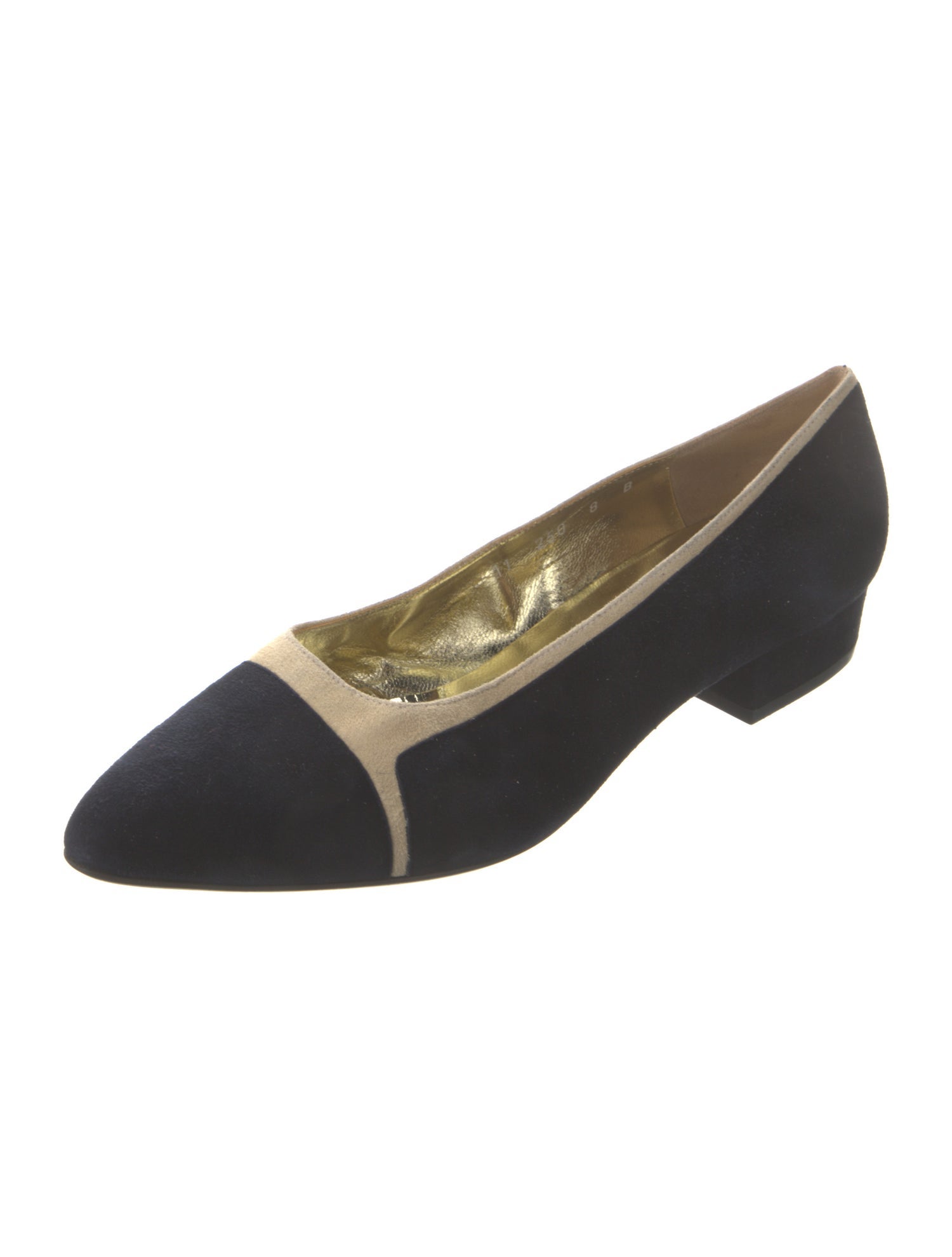 Escada Suede Leather Trim Embellishment Flats