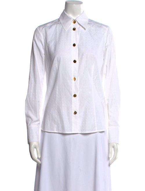 Escada Long Sleeve Button-Up Top