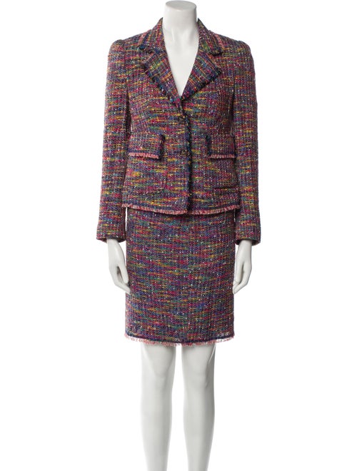 Escada Virgin Wool Tweed Pattern Skirt Set